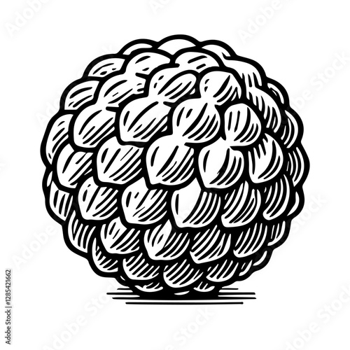 Simple Vector Icon of a Bitterballen – Logo Design Illustration