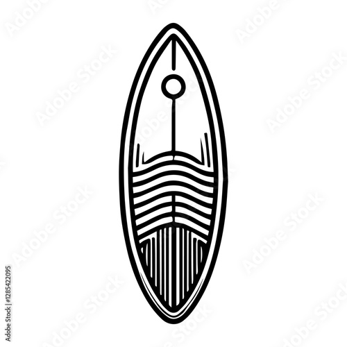 Simple Vector Icon of a Surfboards – Logo Design Illustration