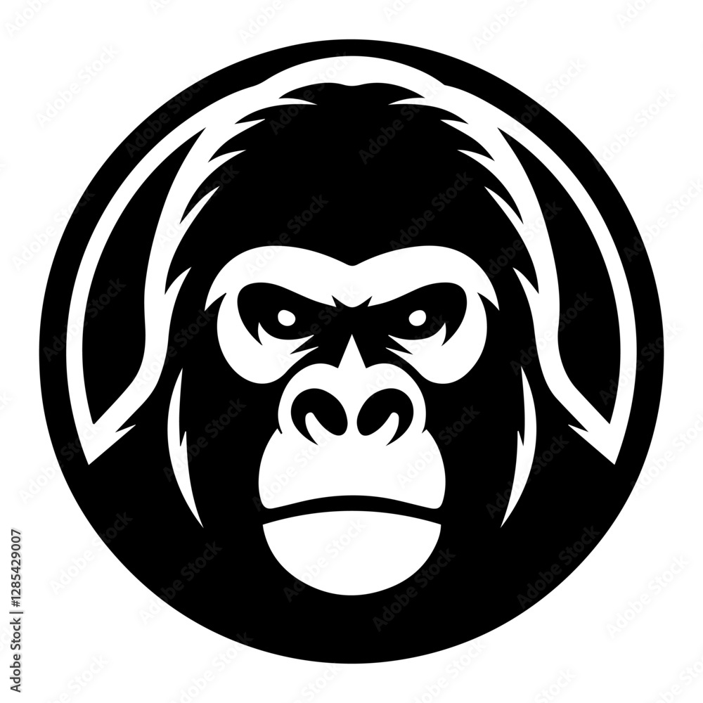 Simple Vector Icon of a Gorilla – Logo Design Illustration Simple Vector Icon of a Gorilla – Logo Design Illustration