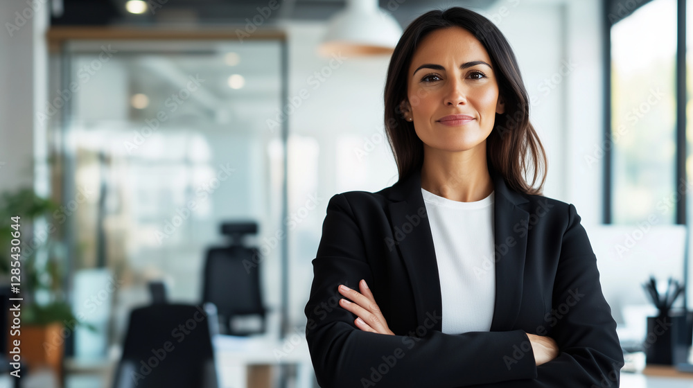 A female boss in a formal jacket, standing in her office with a confident posture. Her professional demeanor reflects a sense of authority, competence, and success as a CEO or busi A female boss in a formal jacket, standing in her office with a confident posture. Her professional demeanor reflects a sense of authority, competence, and success as a CEO or busi