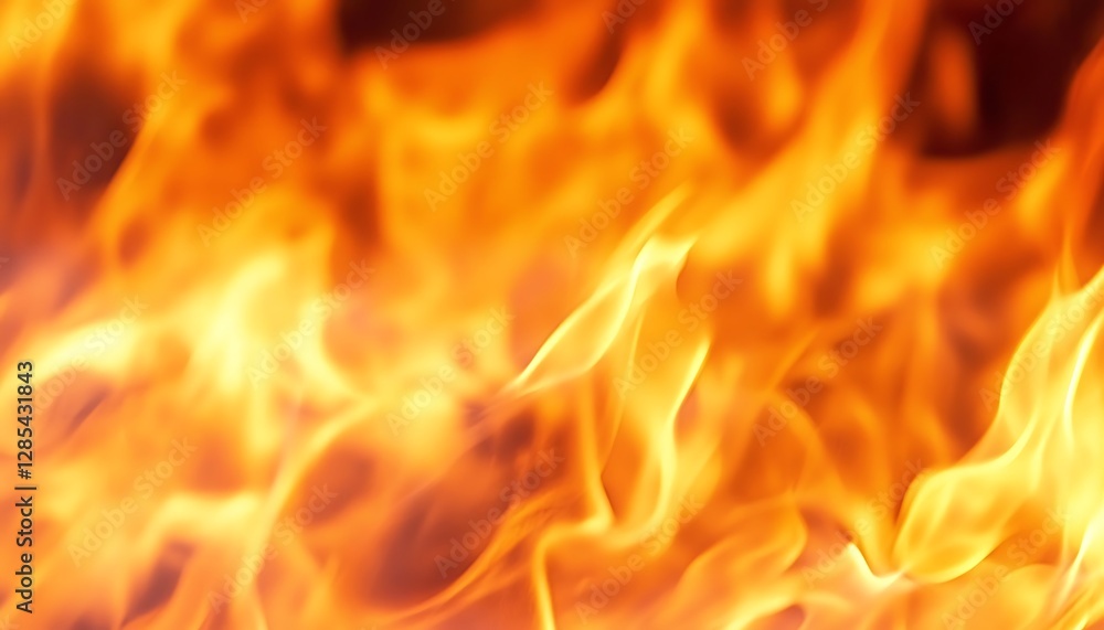 Blazing flames on dark background for safety use Blazing flames on dark background for safety use