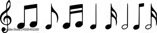 Music notes icon set. Musical key symbols.