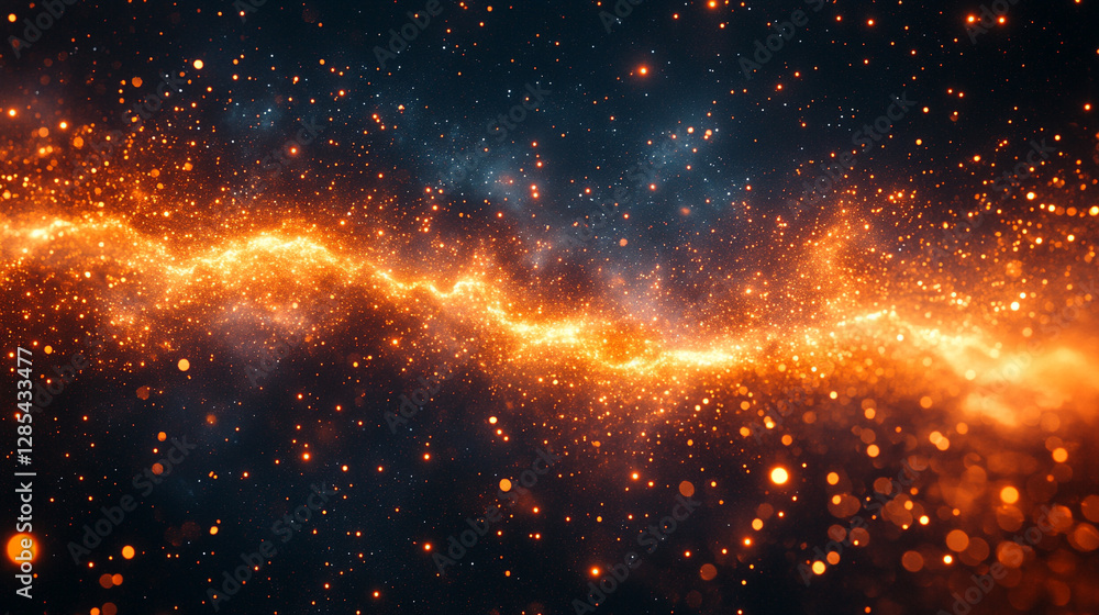 Fototapeta premium A vibrant digital artwork showcasing a 360-degree cosmic nebula, symbolizing infinity, exploration, and the mysteries of the universe, with swirling colors and glowing celestial elements