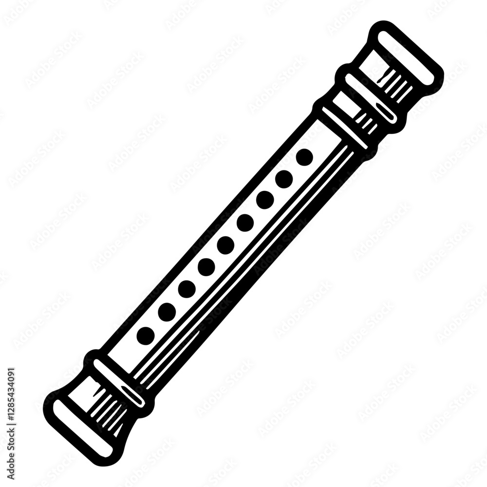 Simple Vector Icon of a Fulani Flute – Logo Design Illustration Simple Vector Icon of a Fulani Flute – Logo Design Illustration