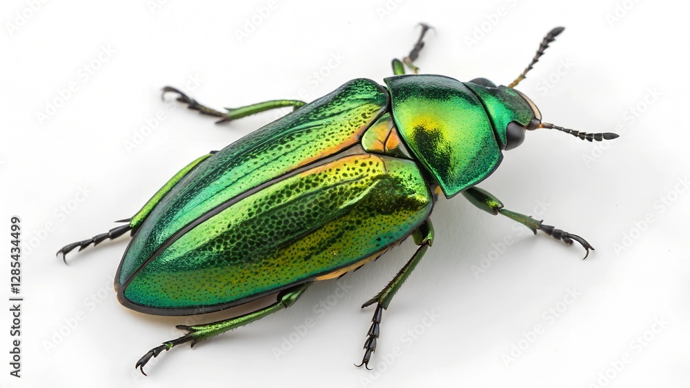 Jewel Beetle's Iridescent Armor: A macro shot of a vibrant jewel beetle, showcasing its mesmerizing iridescent shell, a testament to nature's artistry. Jewel Beetle's Iridescent Armor: A macro shot of a vibrant jewel beetle, showcasing its mesmerizing iridescent shell, a testament to nature's artistry.