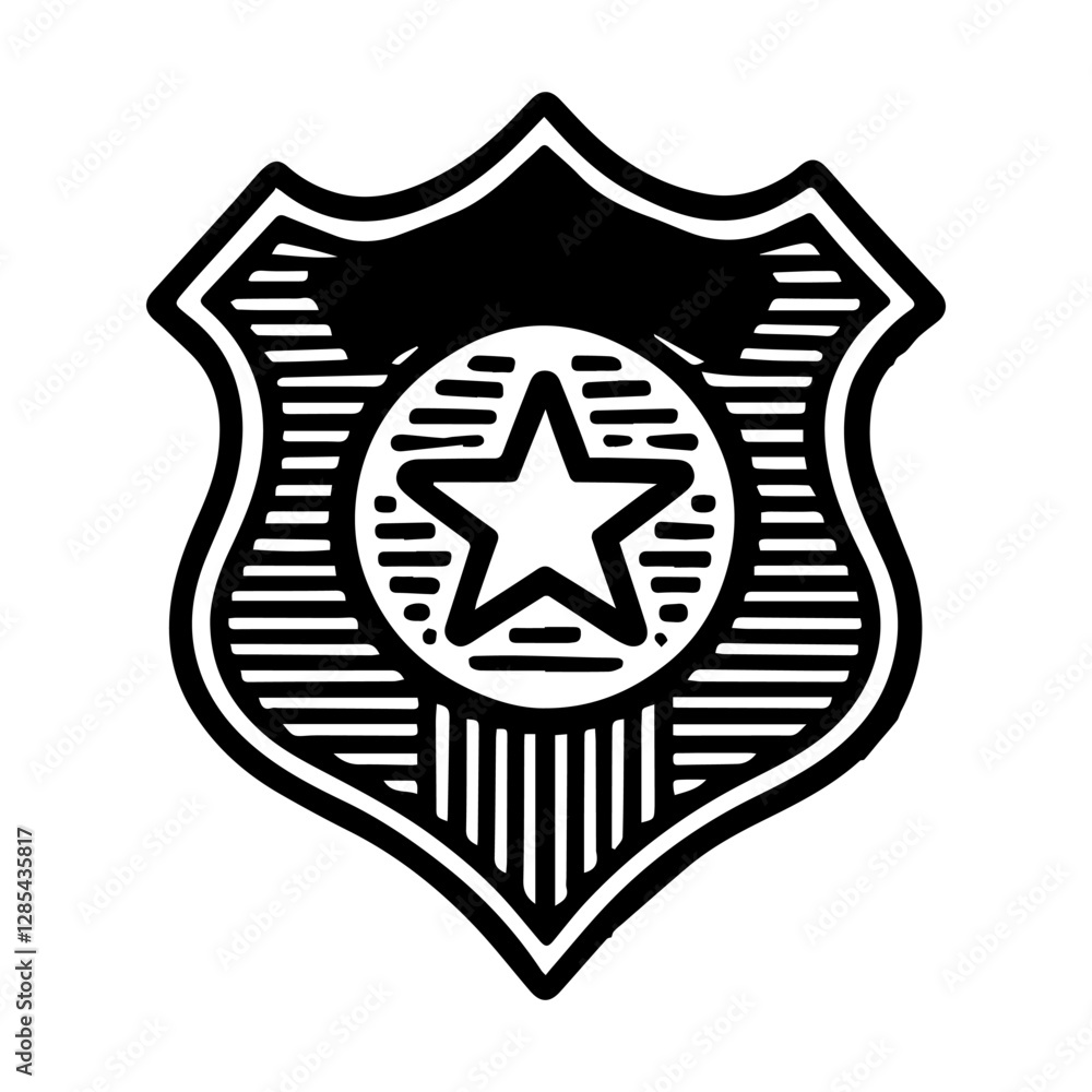 Simple Vector Icon of a Police Badge – Logo Design Illustration Simple Vector Icon of a Police Badge – Logo Design Illustration