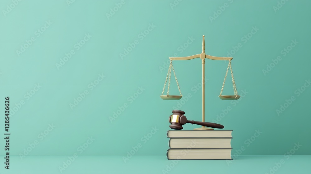 Scales of Justice Symbol with Law Books and Gavel on Wooden Surface Scales of Justice Symbol with Law Books and Gavel on Wooden Surface