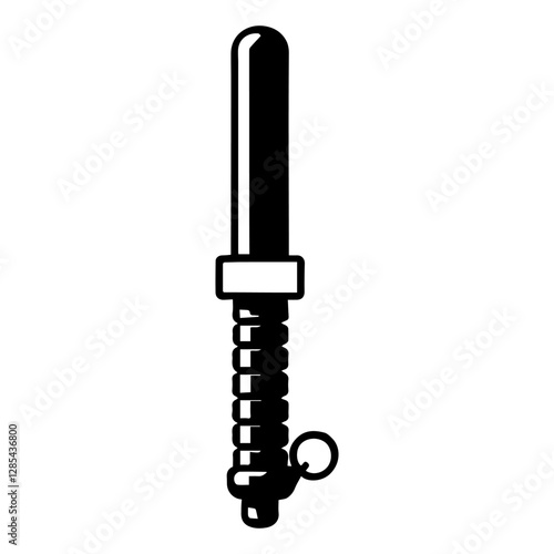 Simple Vector Icon of a  Police Baton– Logo Design Illustration