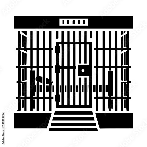 Simple Vector Icon of a prison – Logo Design Illustration