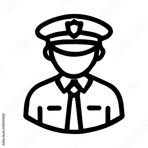 Simple Vector Icon of a police – Logo Design Illustration