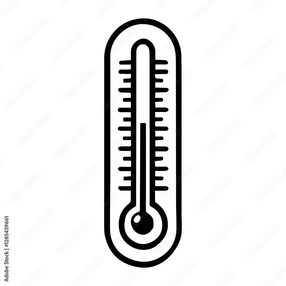 Simple Vector Icon of a Thermometer – Logo Design Illustration Simple Vector Icon of a Thermometer – Logo Design Illustration