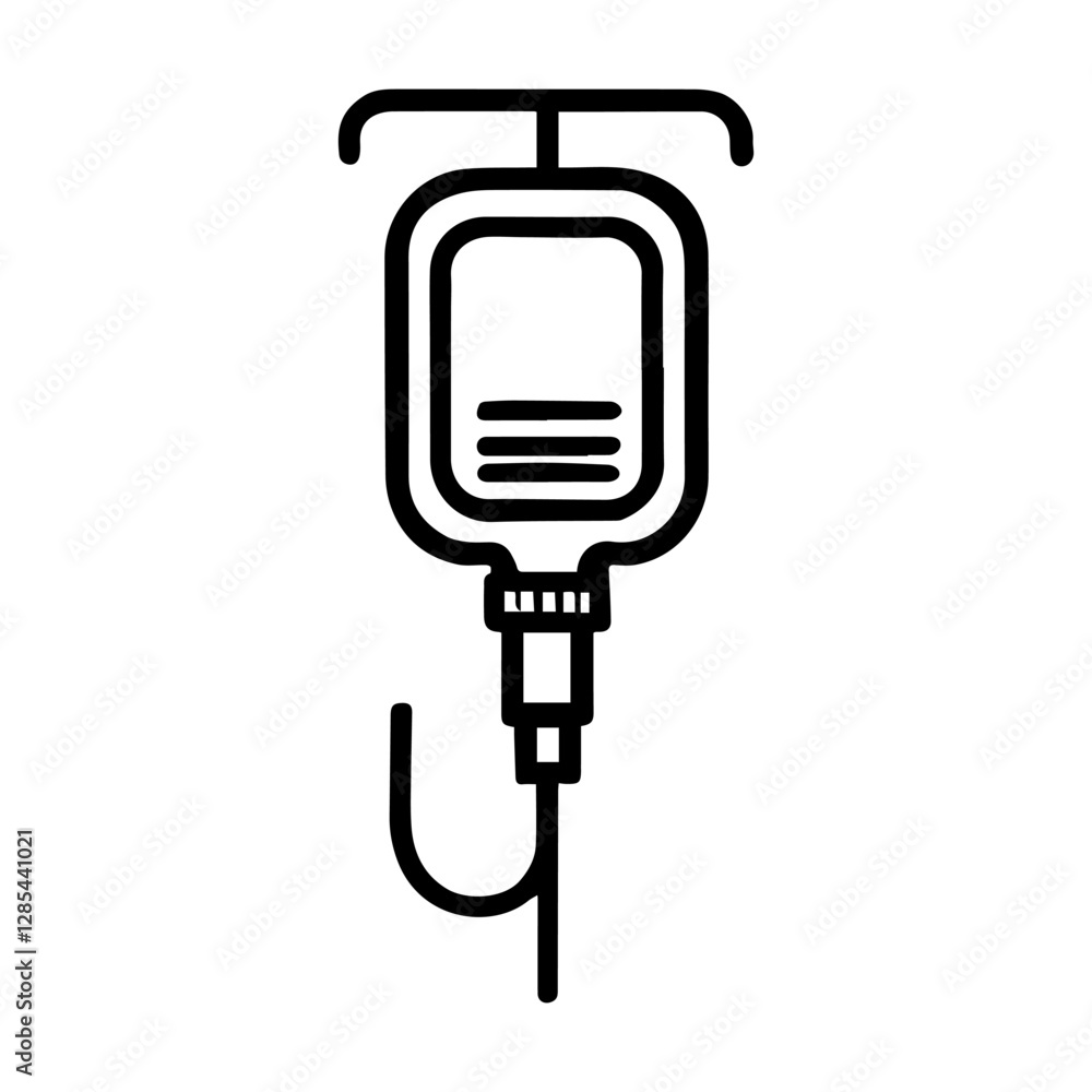 Simple Vector Icon of a IV Bag – Logo Design Illustration Simple Vector Icon of a IV Bag – Logo Design Illustration