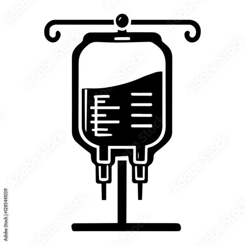 Simple Vector Icon of a IV Bag – Logo Design Illustration