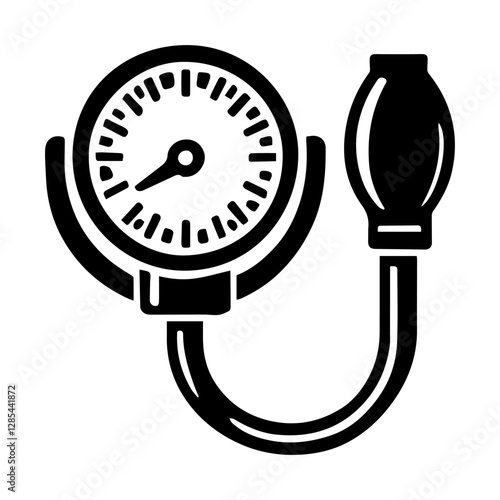 Simple Vector Icon of a Sphygmomanometer – Logo Design Illustration
