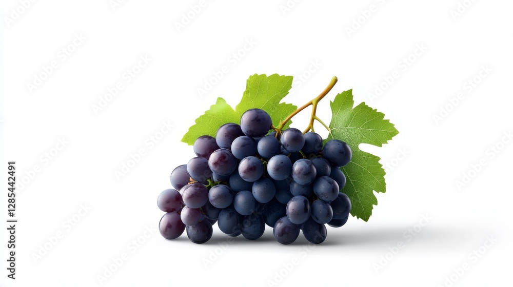 Fototapeta premium Fresh Red Grapes on White Background
