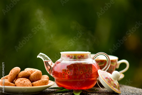 Wallpaper Mural cup of tea and teapot Torontodigital.ca