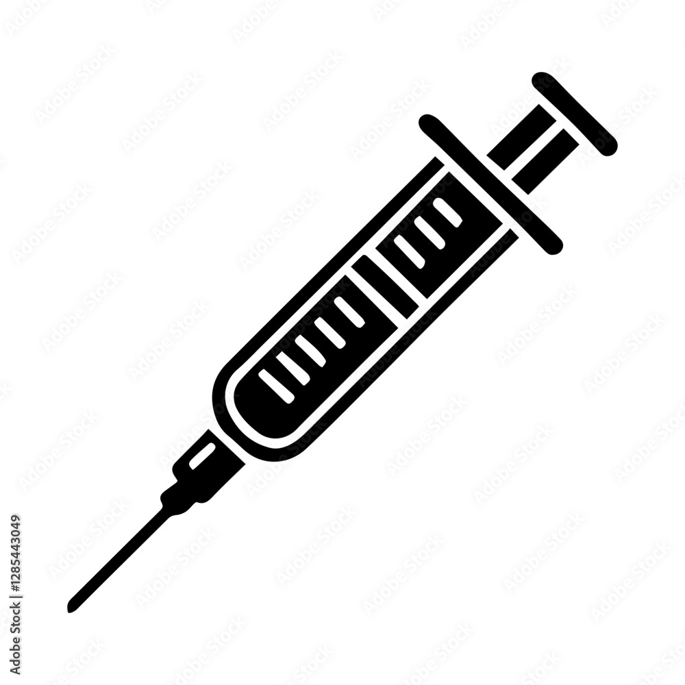 Simple Vector Icon of a Syringe – Logo Design Illustration Simple Vector Icon of a Syringe – Logo Design Illustration