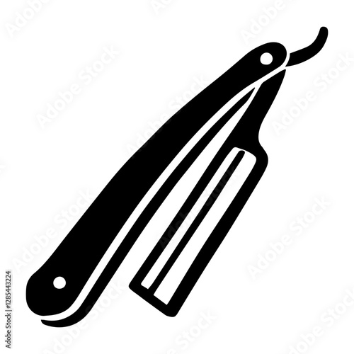Simple Vector Icon of a Straight razors – Logo Design Illustration
