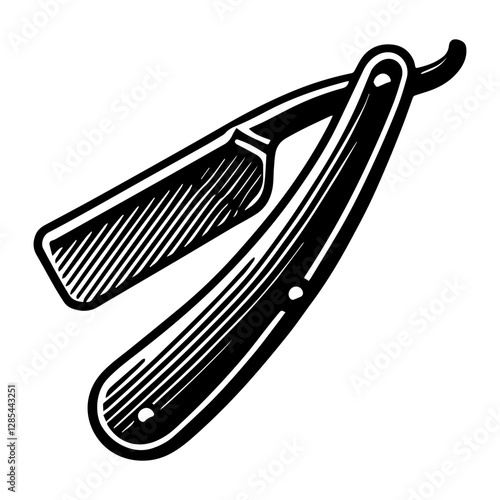 Simple Vector Icon of a Straight razors – Logo Design Illustration