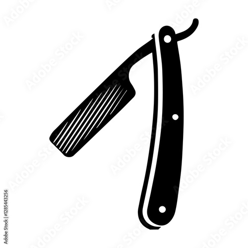 Simple Vector Icon of a Straight razors – Logo Design Illustration