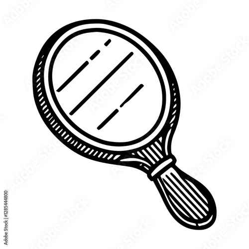 Simple Vector Icon of a mirror – Logo Design Illustration