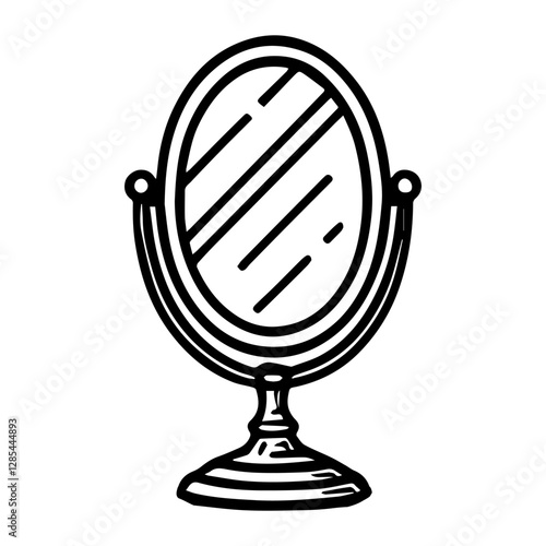 Simple Vector Icon of a mirror – Logo Design Illustration