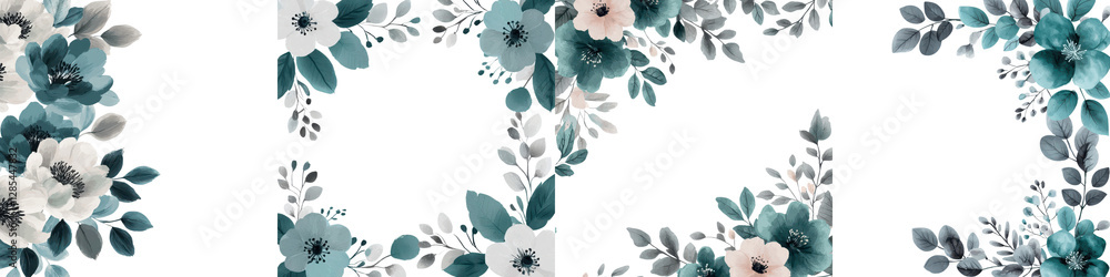 Fototapeta premium Delicate and Serene Floral Watercolor Backdrop with Pastel Tones Organic Shapes and a Minimalist Modern Aesthetic Perfect for Backgrounds Wallpapers Invitations Weddings and More