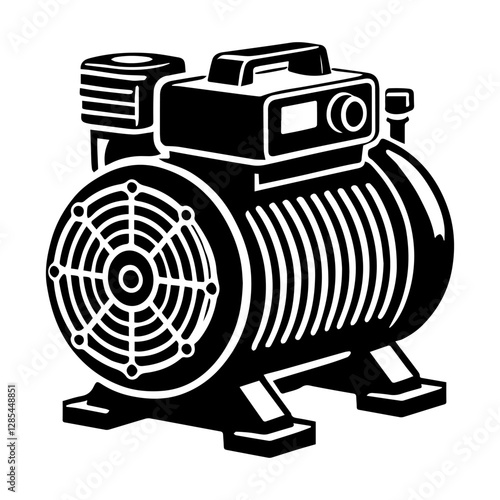 Simple Vector Icon of a Air Compressors – Logo Design Illustration