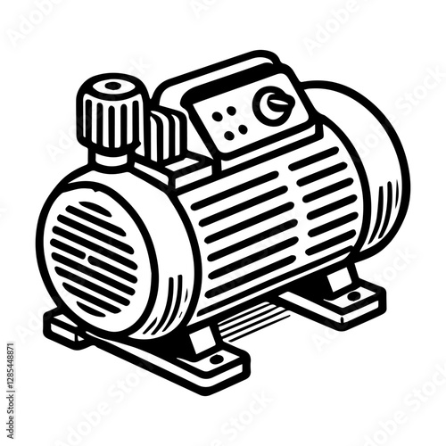 Simple Vector Icon of a Air Compressors – Logo Design Illustration