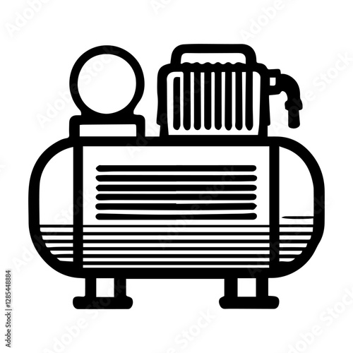 Simple Vector Icon of a Air Compressors – Logo Design Illustration