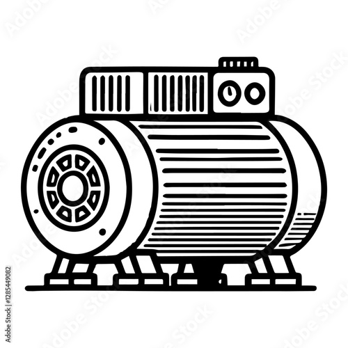 Simple Vector Icon of a Air Compressors – Logo Design Illustration