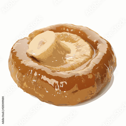 Single marinated mushroom isolated  white background vector  illustration