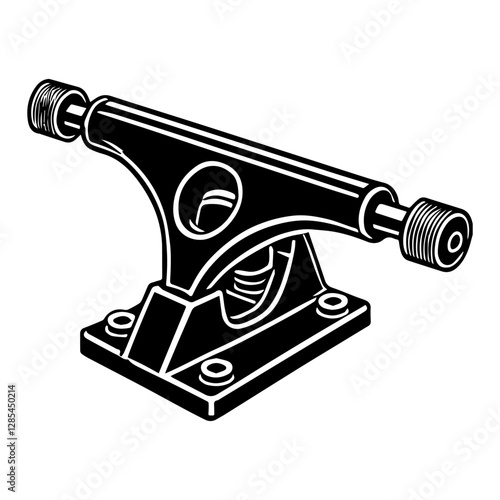 Simple Vector Icon of a skateboard Trucks  – Logo Design Illustration