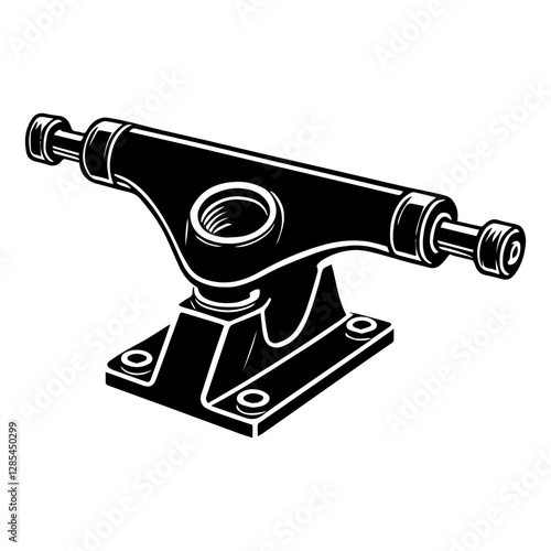 Simple Vector Icon of a skateboard Trucks  – Logo Design Illustration