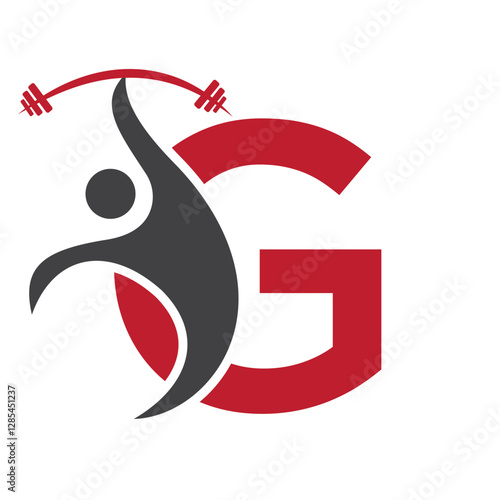 Initial Fitness Logo On Letter G Concept For Gym and Fitness Club Symbol
