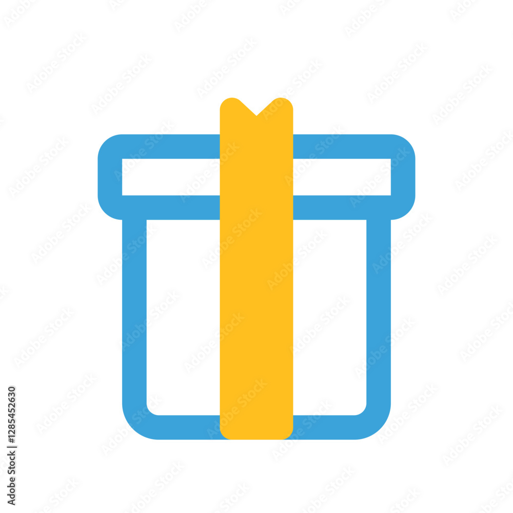 vector icon gift box, combination of line style with solid style vector icon gift box, combination of line style with solid style
