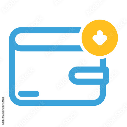 vector icon ewallet topup, combination of line style with solid style