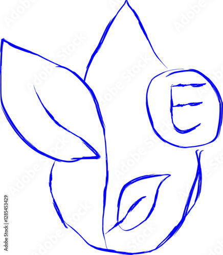 vitamin E icon in Doodle style