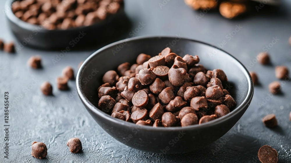 Bowl of roasted cocoa beans on a rustic wooden surface Bowl of roasted cocoa beans on a rustic wooden surface