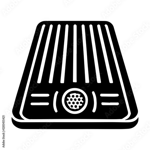 Simple Vector Icon of a Driving Range Mat – Logo Design Illustration