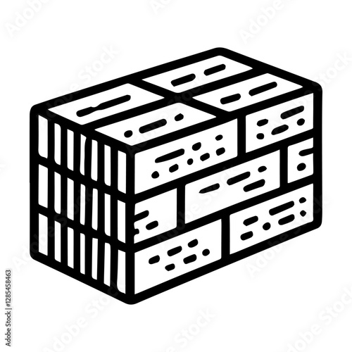 Simple Vector Icon of a Brick – Logo Design Illustration