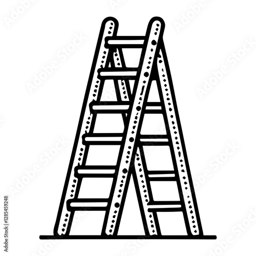 Simple Vector Icon of a Ladder – Logo Design Illustration