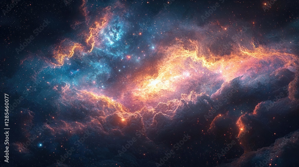 Outer Space Galaxy with Swirling Stars Auroras Outer Space Galaxy with Swirling Stars Auroras