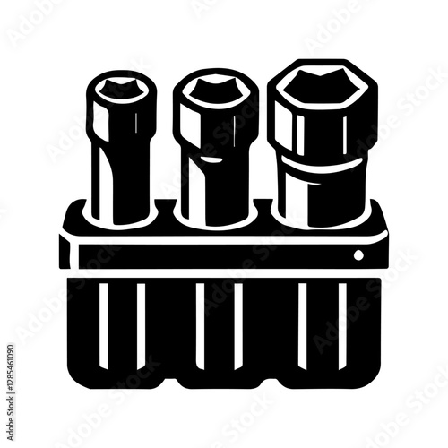 Simple Vector Icon of a Socket set – Logo Design Illustration