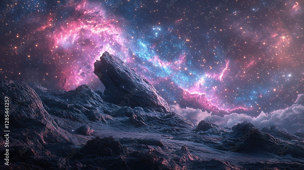 Outer Space Galaxy with Swirling Stars Auroras Outer Space Galaxy with Swirling Stars Auroras