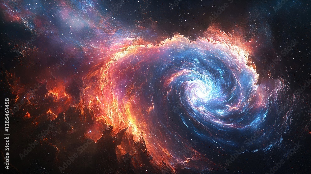 Outer Space Galaxy with Swirling Stars Auroras Outer Space Galaxy with Swirling Stars Auroras