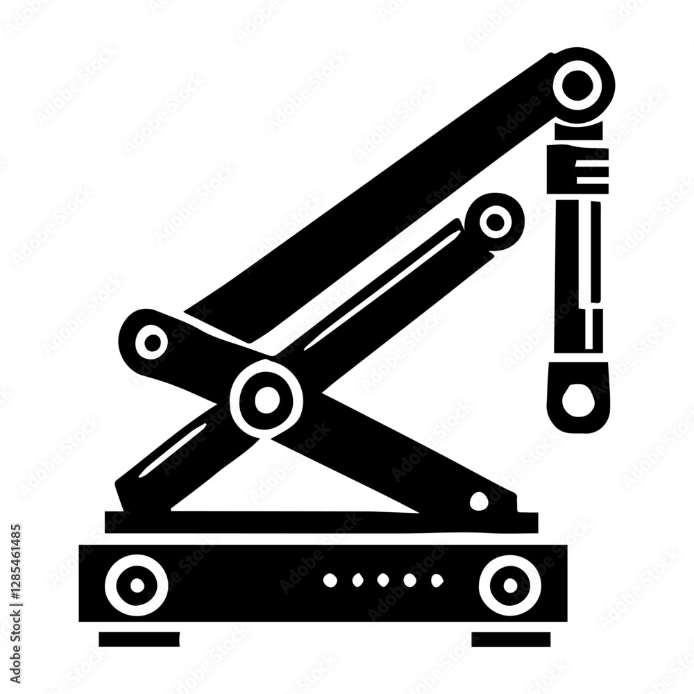 Simple Vector Icon of a Hydraulic jack – Logo Design Illustration Simple Vector Icon of a Hydraulic jack – Logo Design Illustration