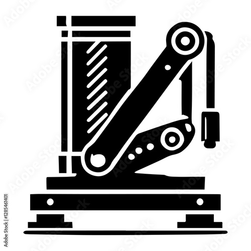 Simple Vector Icon of a Hydraulic jack – Logo Design Illustration