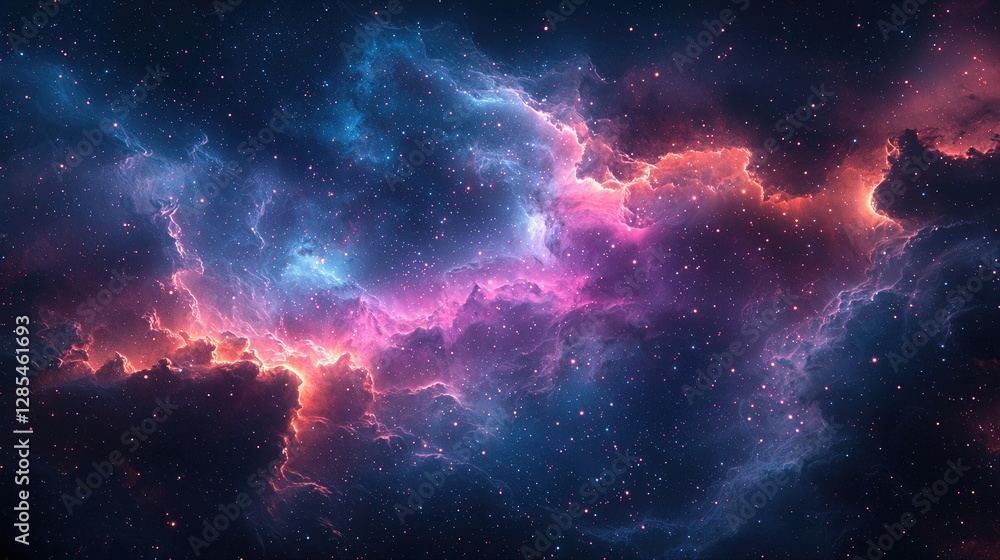 Fototapeta premium Outer Space Galaxy with Swirling Stars Auroras