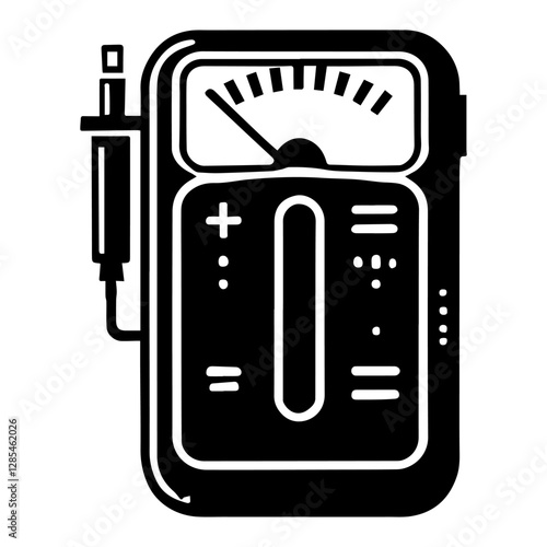 Simple Vector Icon of a Battery tester – Logo Design Illustration